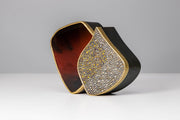 Todd Reed Double lidded box with Autumn Diamonds (3.27ctw), naturally colored brilliant cut diamonds (5.16ctw) and Obsidian in 18k yellow gold in sterling silver.